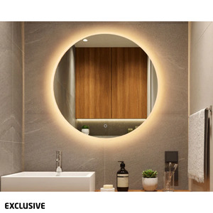Bathroom 1: Avant Round Acrylic Framed LED Mirror with Demister - 2 Size Options