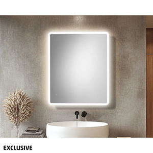 Bathroom 1: Avant Matte Edge LED Mirror with Demister 900mm x 750mm