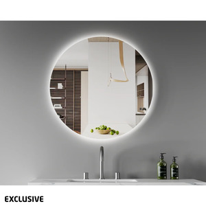 Bathroom 1: Avant Round Backlit Mirror with Demister - 4 Size Options