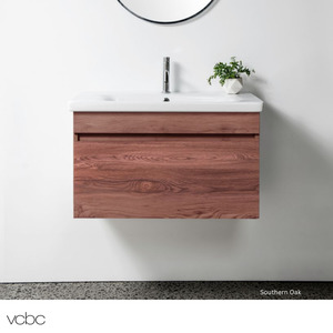 Bathroom 1: VCBC Soft 1 Drawer Wall Hung Vanity - 5 Sizes / 13 Colour Options