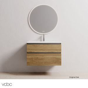 Bathroom 1: VCBC Soft 2 Drawer Wall Hung Vanity - 5 Sizes / 13 Colour Options