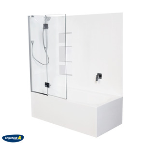 Englefield: Englefield Evora Freestanding Shower Over Bath Combo with Split Bath Screen - 3 Wall Options