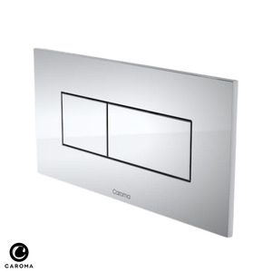 Toilet: Caroma Invisi Series II Rectangle Dual Flush Plate & Buttons (Metal) - Chrome