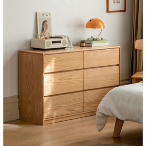 Products: Haven Solid Oak 3+3 Drawer Lowboy Dresser