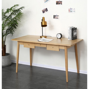 Natural Solid Oak Writing Desk 1.4m