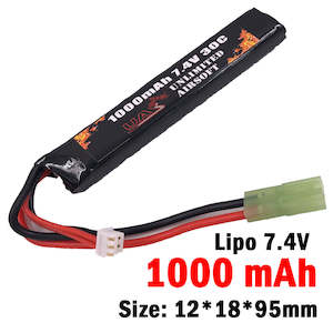 Battery Chager: UAS - 7.4V 1000mAh 30C Lipo Battery - Stick Type