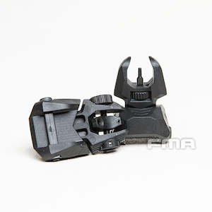 Sight: FMA - Airsoft Fab Defense Front & Rear Back Up Sights - Black