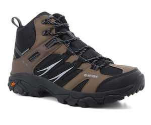 Boots Shoes: HI-TEC MEN'S TARANTULA WATERPROOF MID HIKING SHOES - TEAK / BLACK