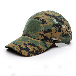 Cap Hats: TACTICAL CAMO CAP VELCRO -Digi Woodland