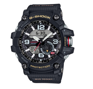 G SHOCK MUDMASTER TWIN SENSOR MUD RESIST, 200M W/R, THERMO, RESIN STRAP, BLACK