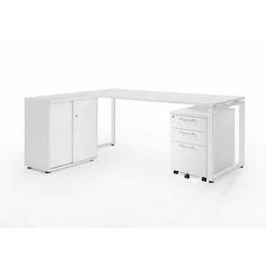Ultimo Desk & Storage Combos White Closed Leg