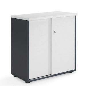 Milan Cupboard White/Dark Grey