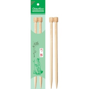 Needles And Hooks: CHIAOGOO BAMBOO STRAIGHT NEEDLES 9"(23cm)