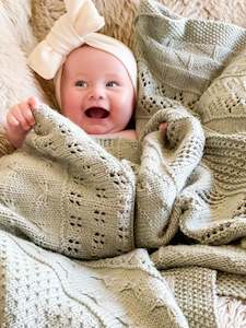 Childrens Knit Kits: Seafoam Heirloom Blanket
