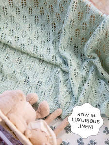 Diamond Leaf Linen Baby Blanket