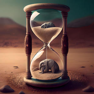 Hourglass with Elephant