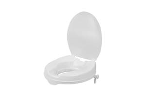 Bathroom And Continence: Toilet Seat - Raised 5cm (2") - white with Lid - Delta - (Q14001)