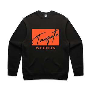 Hoods: Tangata Whnua 2.0 Crew Neck (Black and Coral Orange)