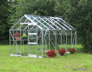 Glasshouses: Statesman Glasshouse 2.56m Wide - Silver Frame
