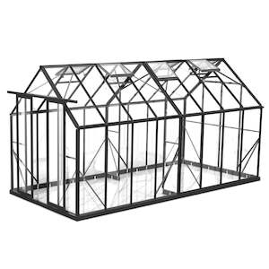 Glasshouses: 2.6m x 5.1m Glasshouse 4mm Toughened Glass with Black Frame