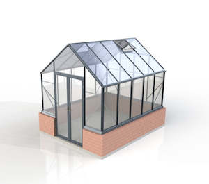 2.6m x 3.2m Elite Stonewall Glasshouse with Black Frame