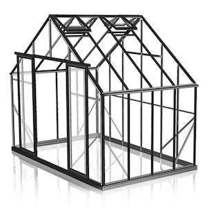Glasshouses: 3.2m x 2.6m Glasshouse 4mm Toughened Glass with Black Frame