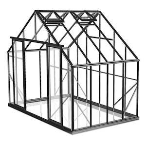3.2m x 2.6m Polycarbonate Greenhouse - Black Frame