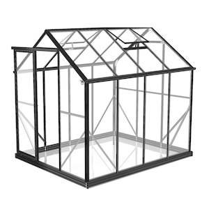Polycarbonate: 2m x 2.6m Polycarbonate Greenhouse - Black Frame
