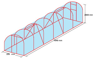 2.35m x 8.0m Timber Base Tunnel House