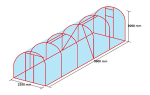 Tunnel Houses: 2.35m x 6.0m Timber Base Tunnel House