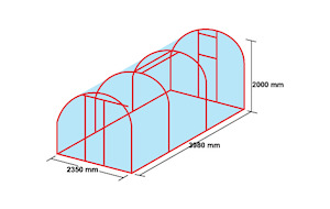 2.35m x 4.0m Timber Base Tunnel House