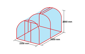 2.35m x 2.5m Timber Base Tunnel House