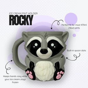 Rocky the Raccoon Ice Cream Pint Holder