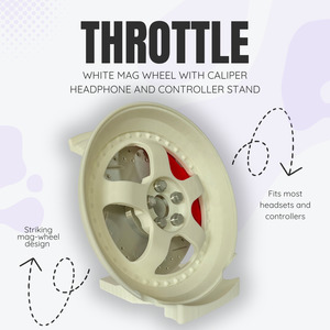 Products: Throttle the White Mag Wheel with Caliper Headphone and Controller Stand