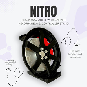 Nitro the Black Mag Wheel with Caliper Headphone and Controller Stand