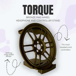 Torque the Bronze Mag Wheel Headphone and Controller Stand