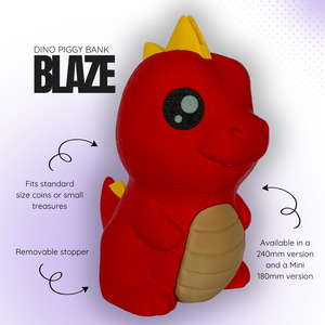 Products: Blaze the Red Dino Piggy Bank