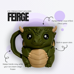 Products: Feirge the Green Dragon Ice Cream Pint Holder