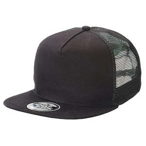 Snapback Caps: Chino Flat Peak Trucker Cap – Superior Chino Fabric, 6-Panel, Breathable Mesh, Adjustable Snapback