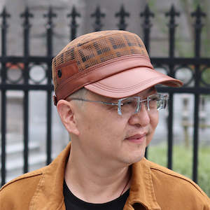 Caps: Men’s Genuine Leather Flat-Top Newsboy Cap – Sheepskin Autumn Travel Hat | XL–XXL Sizes