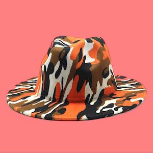 Caps: Cowboy Hat With Rolled Brim Striped Soft Woolen