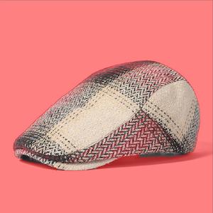Caps: Retro Checkered Cheesecutter Cap – Lightweight Linen Flat Cap (Unisex Adjustable)