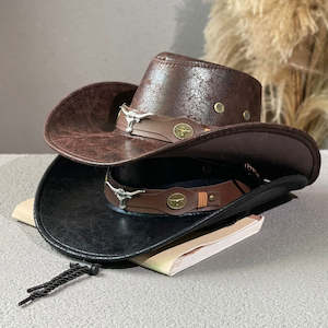Fedoras Hats: Bull Head Belt Rivet Jazz Sun Hat