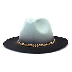 Fedoras Hats: Painted Woolen Fedora British Ladies Broad-brimmed Hat