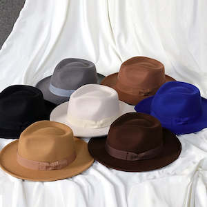Fedoras Hats: Bowknot Top Hat Love Hat Head Felt Cap Small Curling Men's Top Hat Retro Jazz Hat