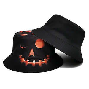 Fedoras Hats: Halloween Hats Creative Cartoon Pumpkin Grimace Printed Sun-shade Fisherman Hat