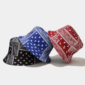Fedoras Hats: Bandana Print Bucket Hats With Multiple Colorways