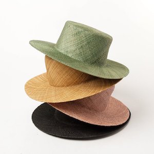 Light Body Dyed Treasure Grass Flat Top Bowler Hat