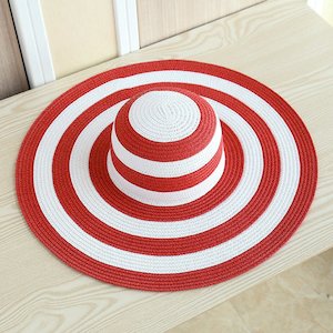 Striped Beach Hat Sun Visor Straw Hat