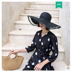 Lady Fashion Woven Organza Straw Hat